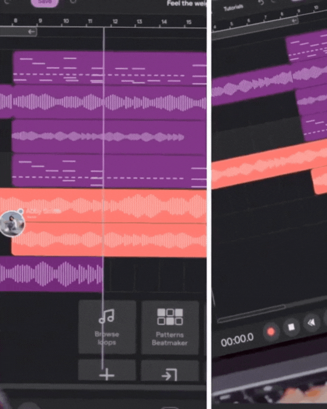 A gif of Soundtrap studio and text that reads Autosync