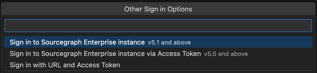 Sign in options