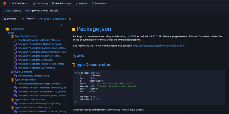 Sourcegraph's new API docs feature