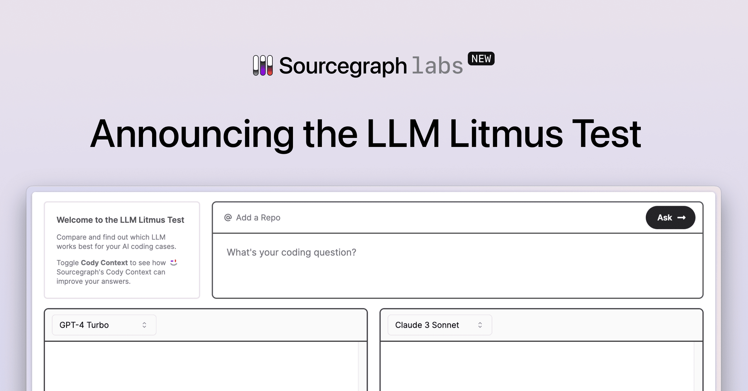 Today, I'm excited to announce that we're launching a new initiative called Sourcegraph Labs. It's our place to run AI experiments that