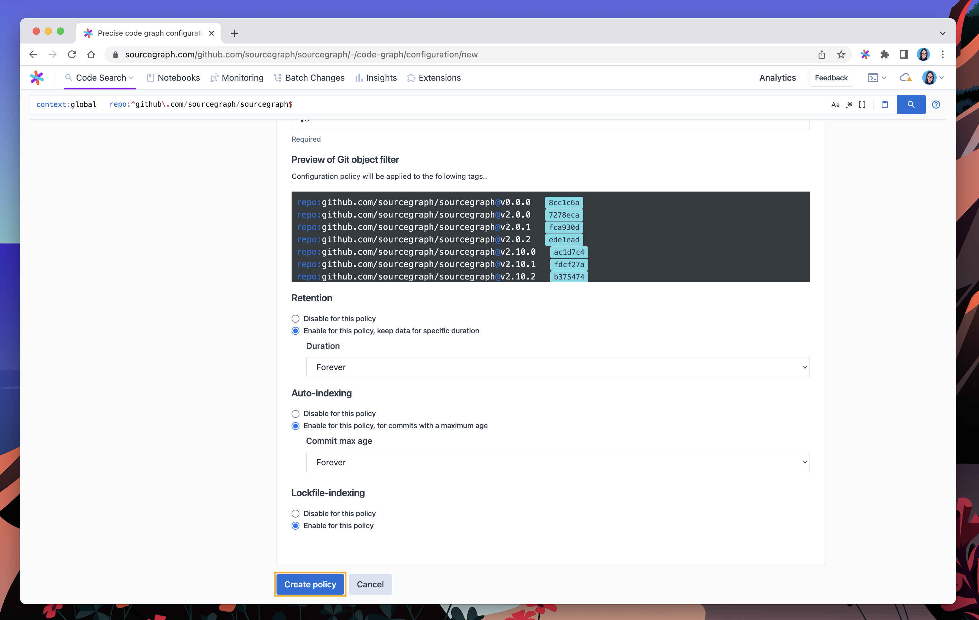 Screenshot 4 of the auto-indexing user interface