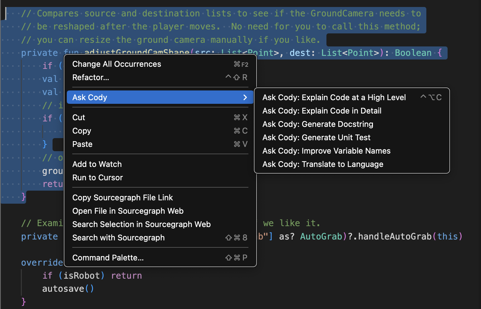 Using Cody in VS Code