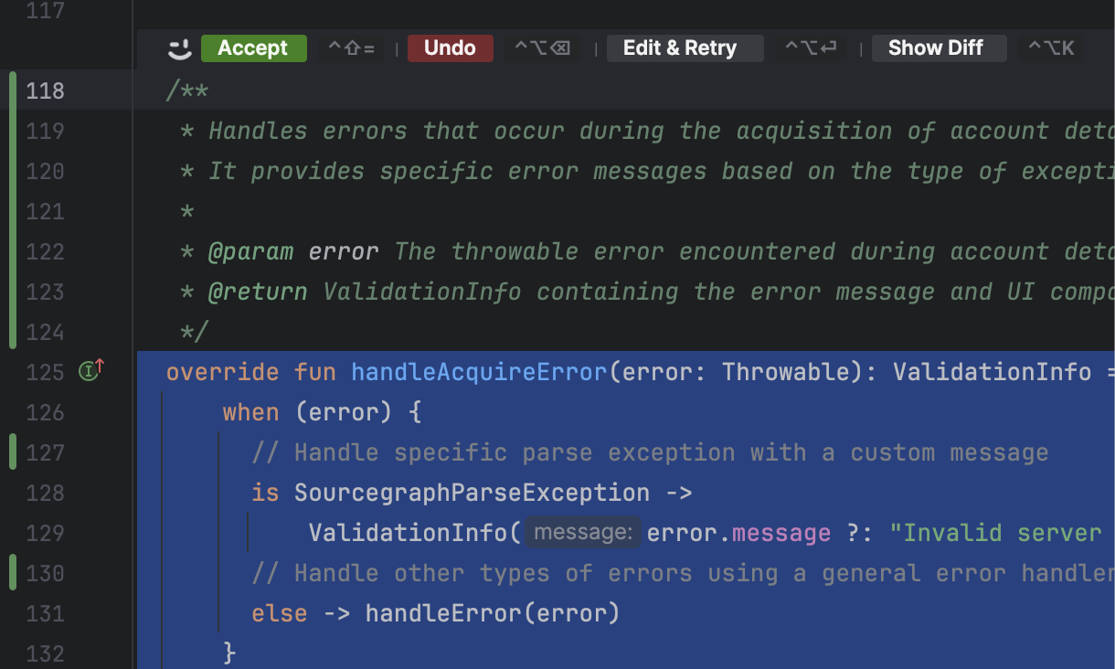 Code Edit command showing keyboard shortcuts