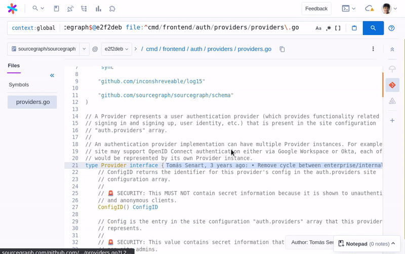 Using Sourcegraph to find locations in code that will need to change