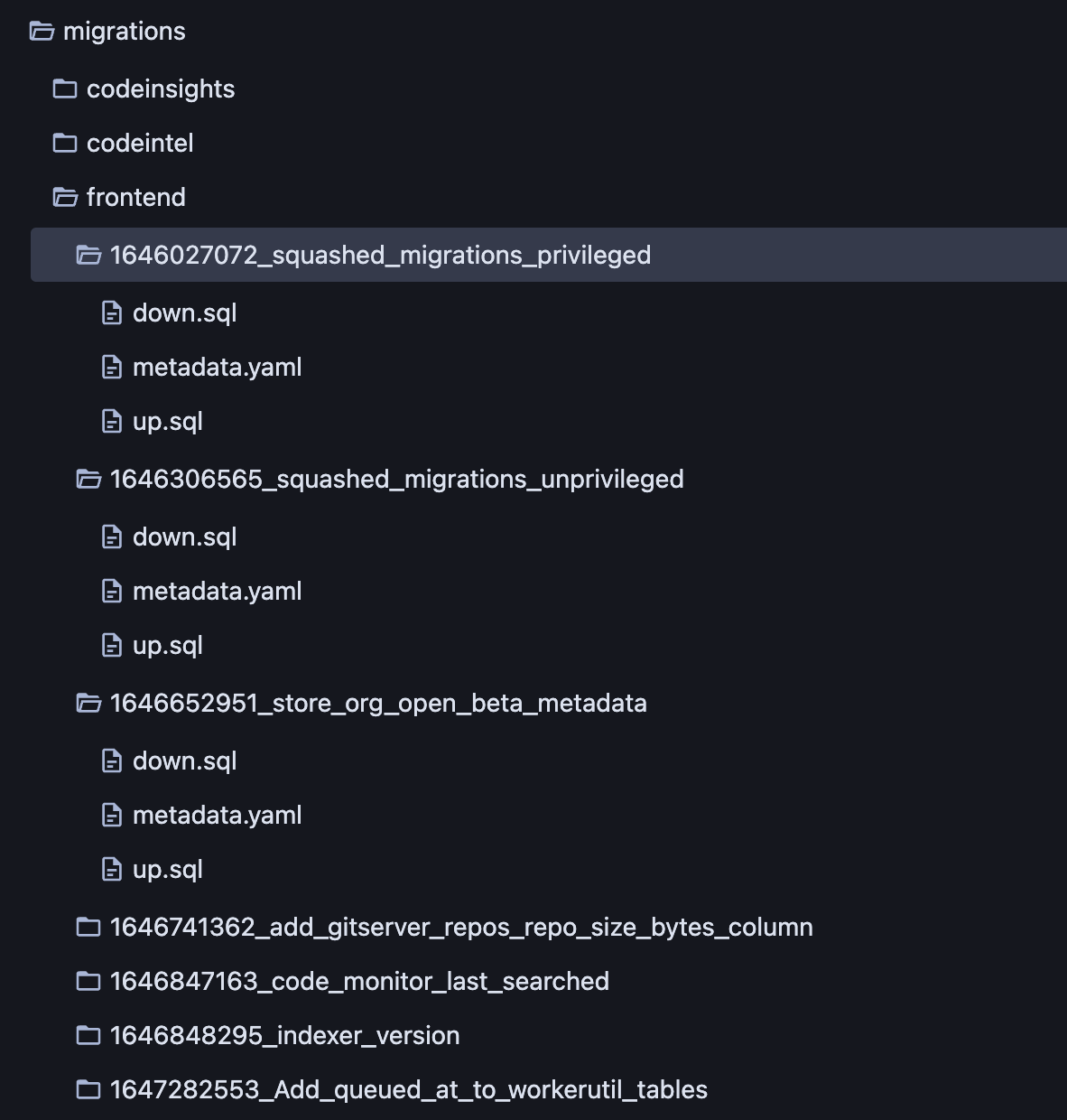 File tree view of the (updated) migrations directory.