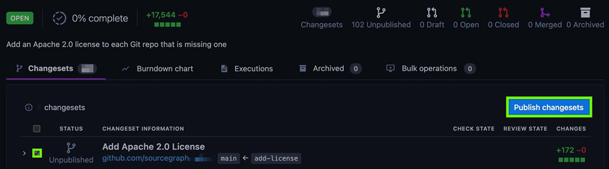 Publish changesets