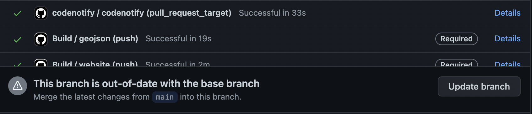 Branch is Out of Date