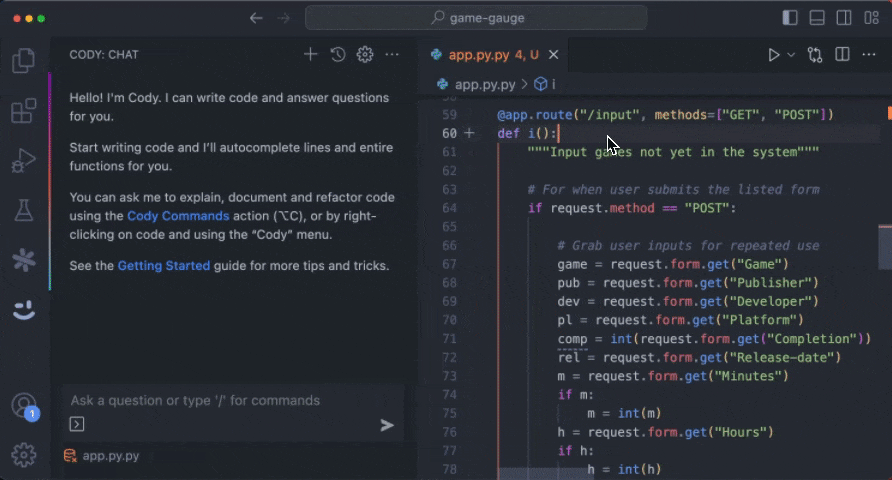 Example of a user creating a custom "/Variables" command. The user creates a command that automatically makes the variable names in selected code more helpful.