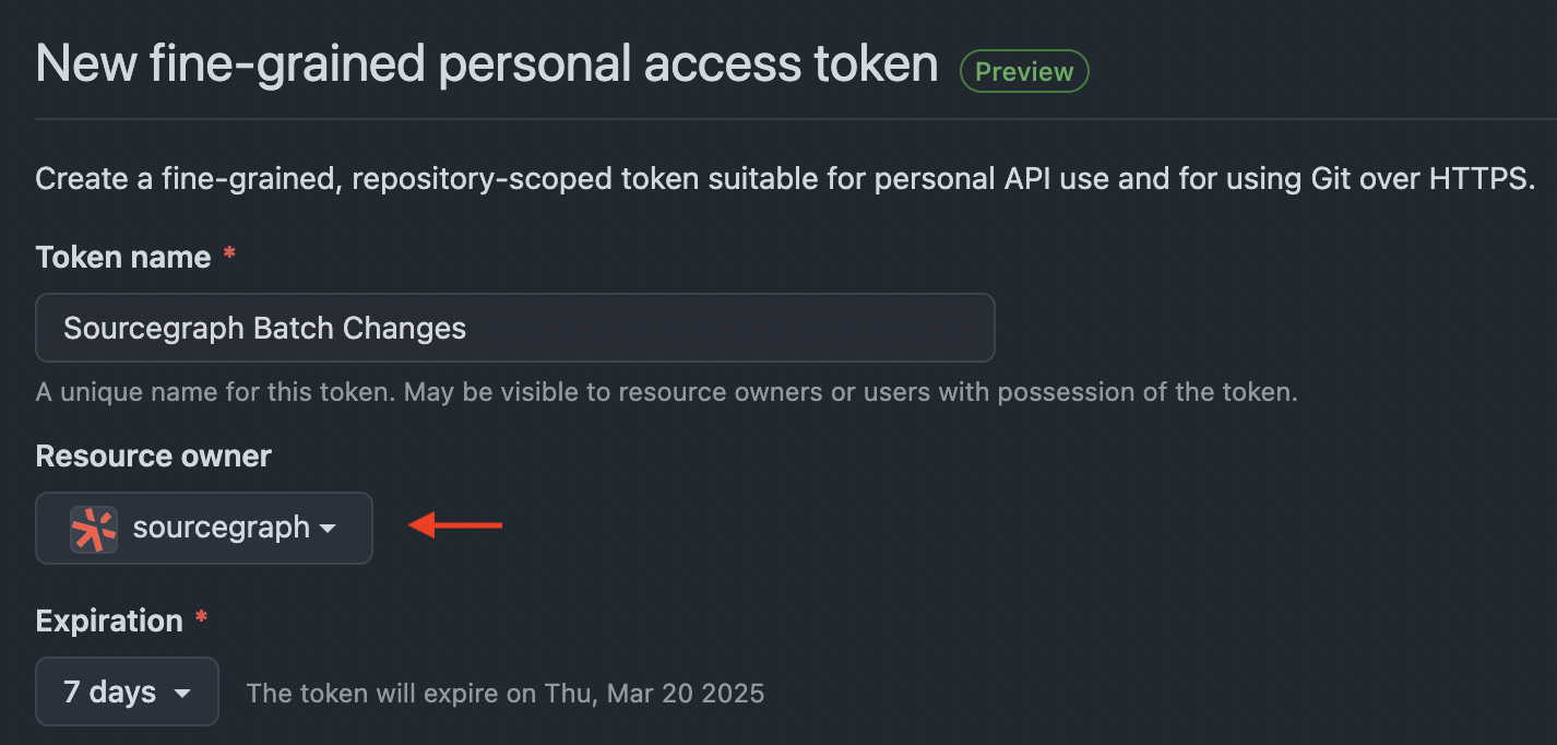 Select resource owner for fine-grained access token