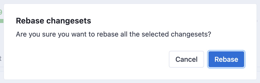Popup to confirm rebase action