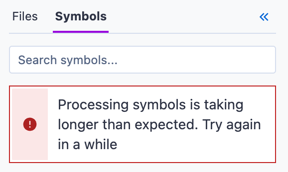 still processing symbols error