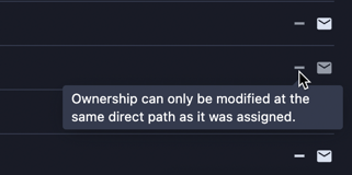 Remove ownership disabled tooltip