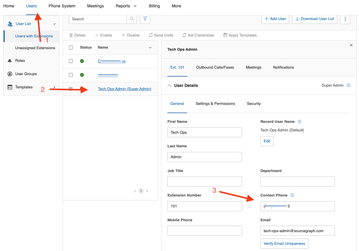 Steps to designate a number in Ring Central