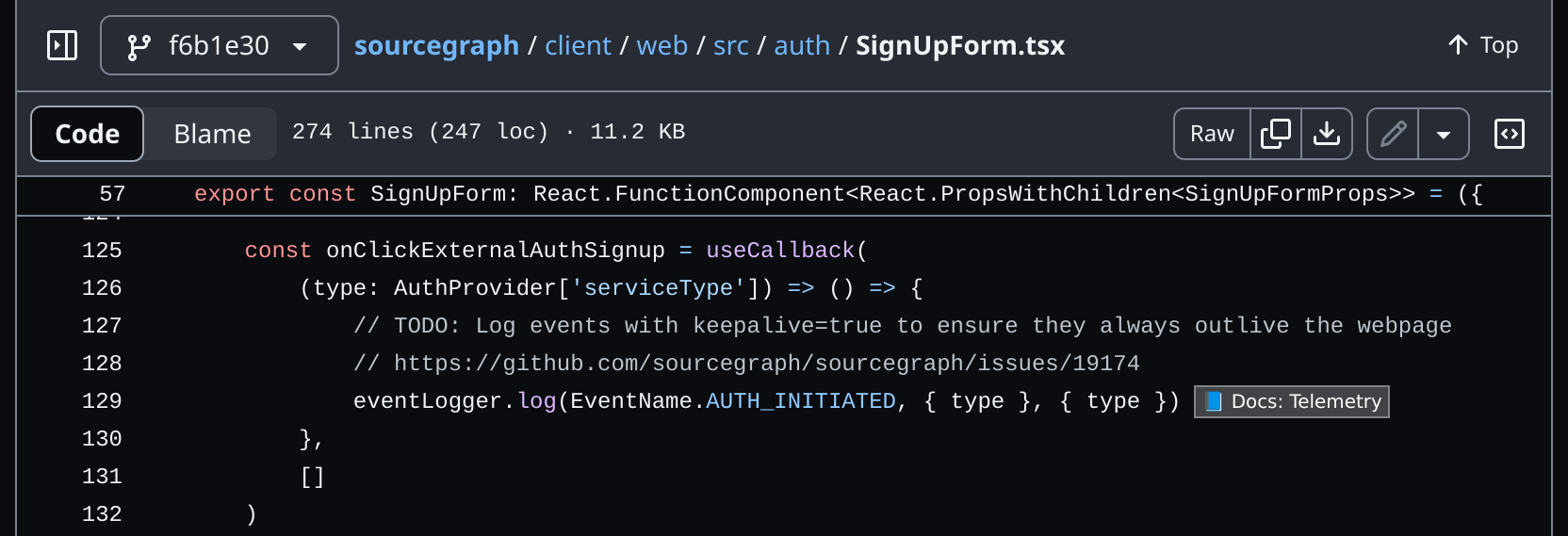 Screenshot of OpenCtx annotations in the GitHub code view