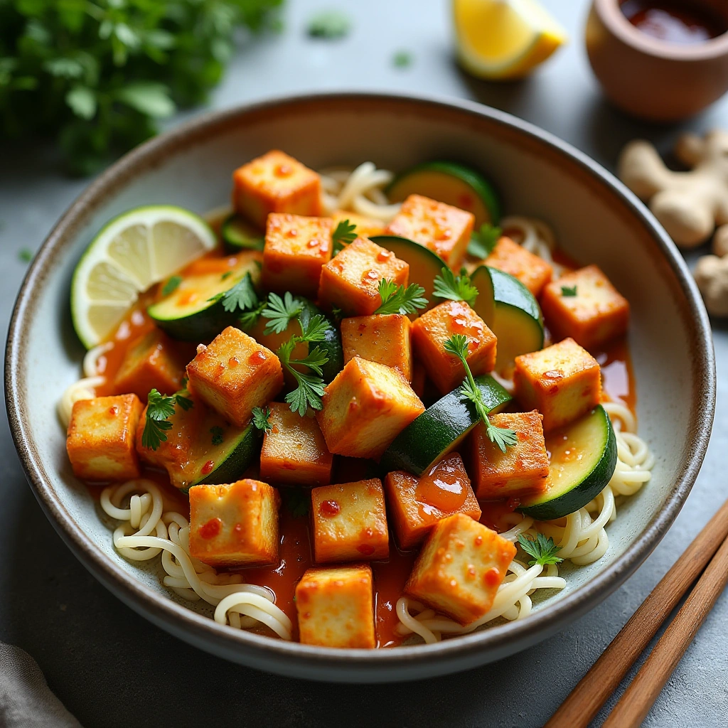 Creamy Tofu with Courgette