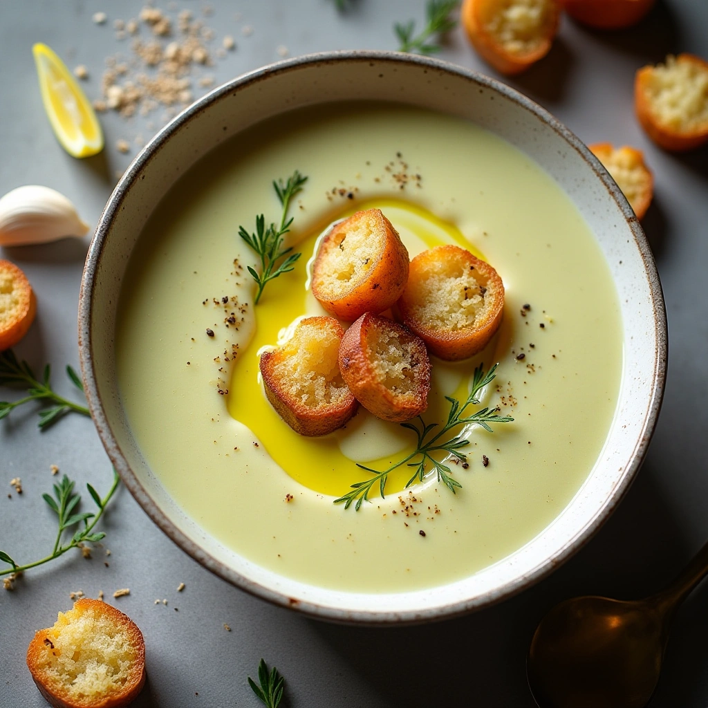 Leek Soup with Croutons