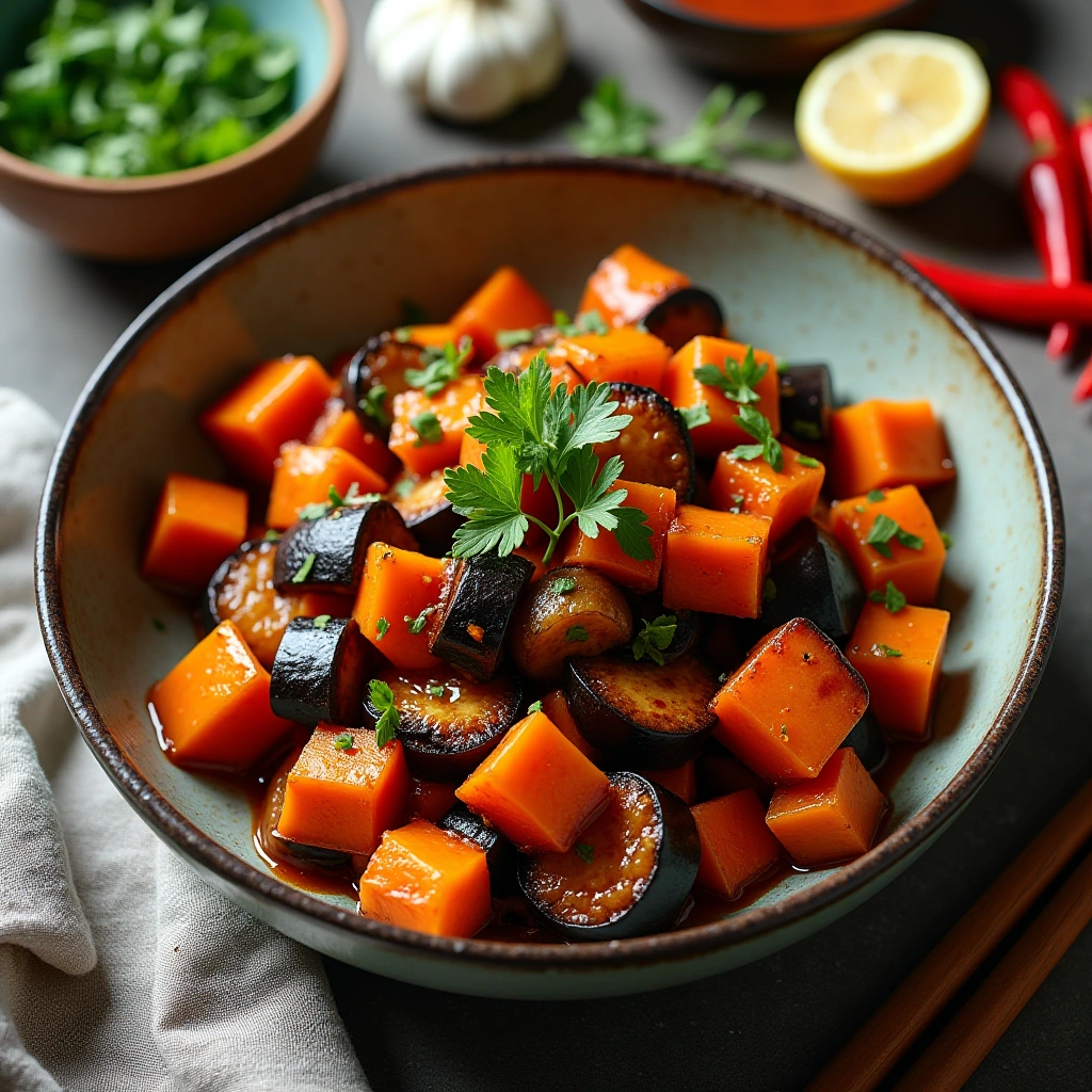 Spicy Eggplant with Butternut Squash