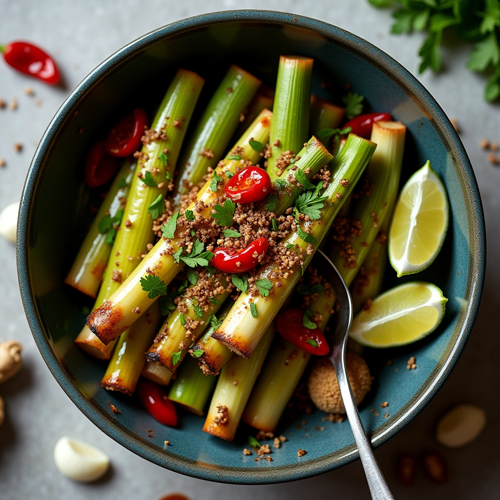 Roasted Leek with Chilli