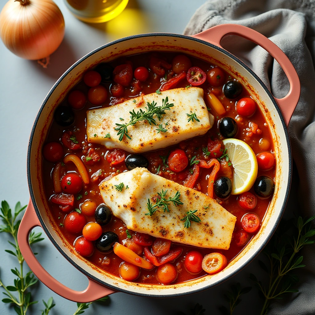 One-Pot Cod with Peppers