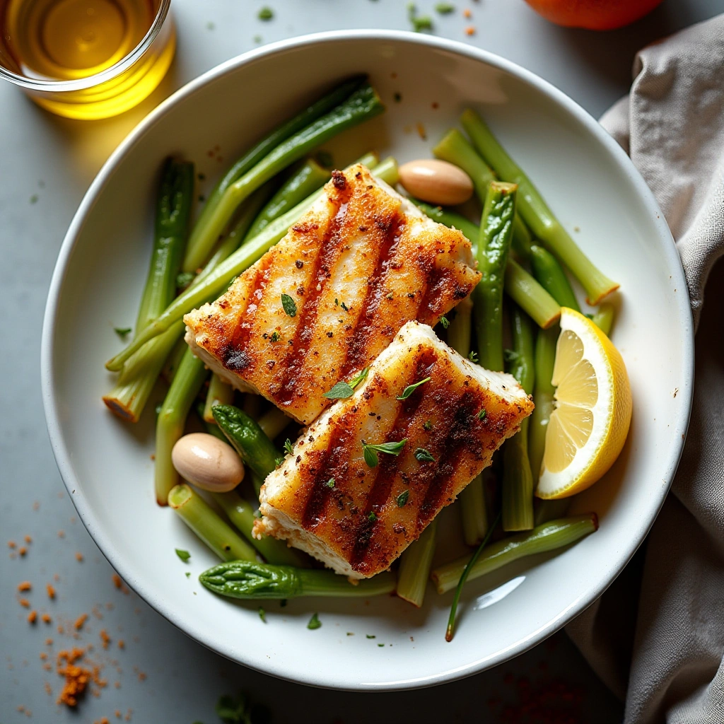 Grilled Cod with Spiced Leeks