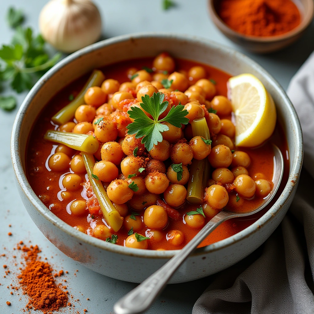 Spicy Chickpeas with Leek