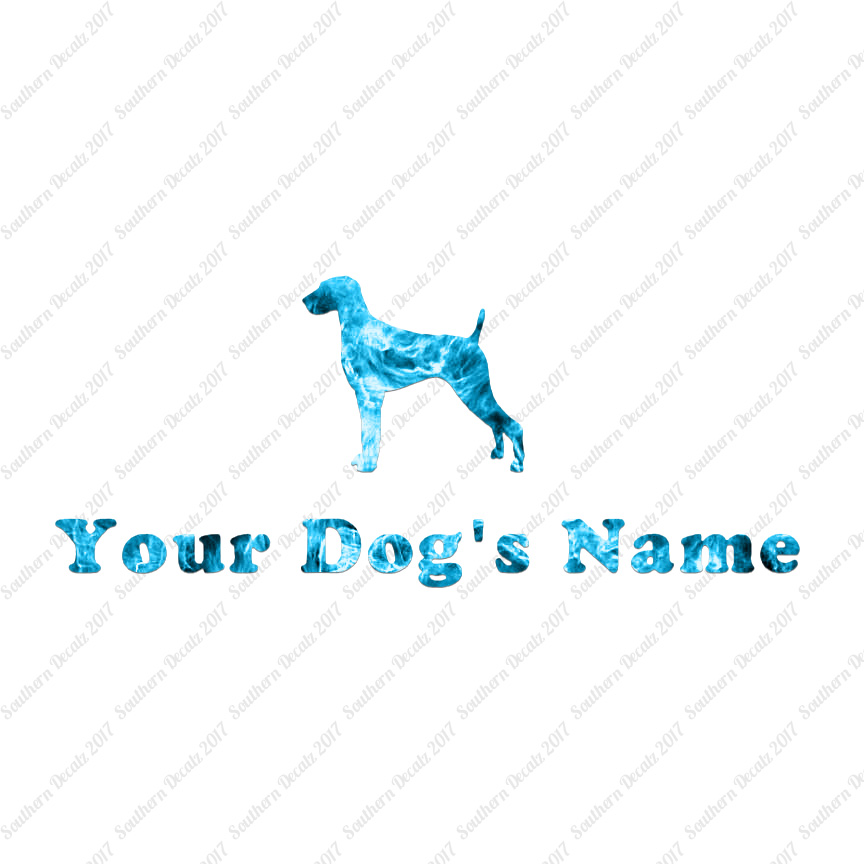Custom Weimaraner Dog Name Decal Sticker – 25 Printed Fills – 6 Fonts