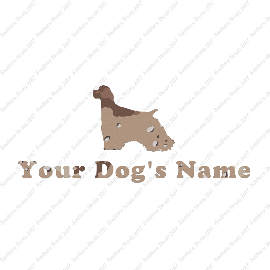 Custom Cocker Spaniel Dog Name Decal Sticker - 25 Printed Fills - 6 Fonts - Picture 15 of 17