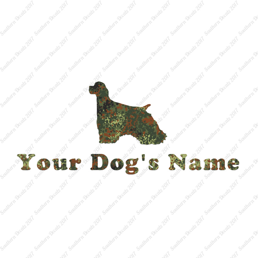 Custom Cocker Spaniel Dog Name Decal Sticker - 25 Printed Fills - 6 Fonts - Picture 14 of 17