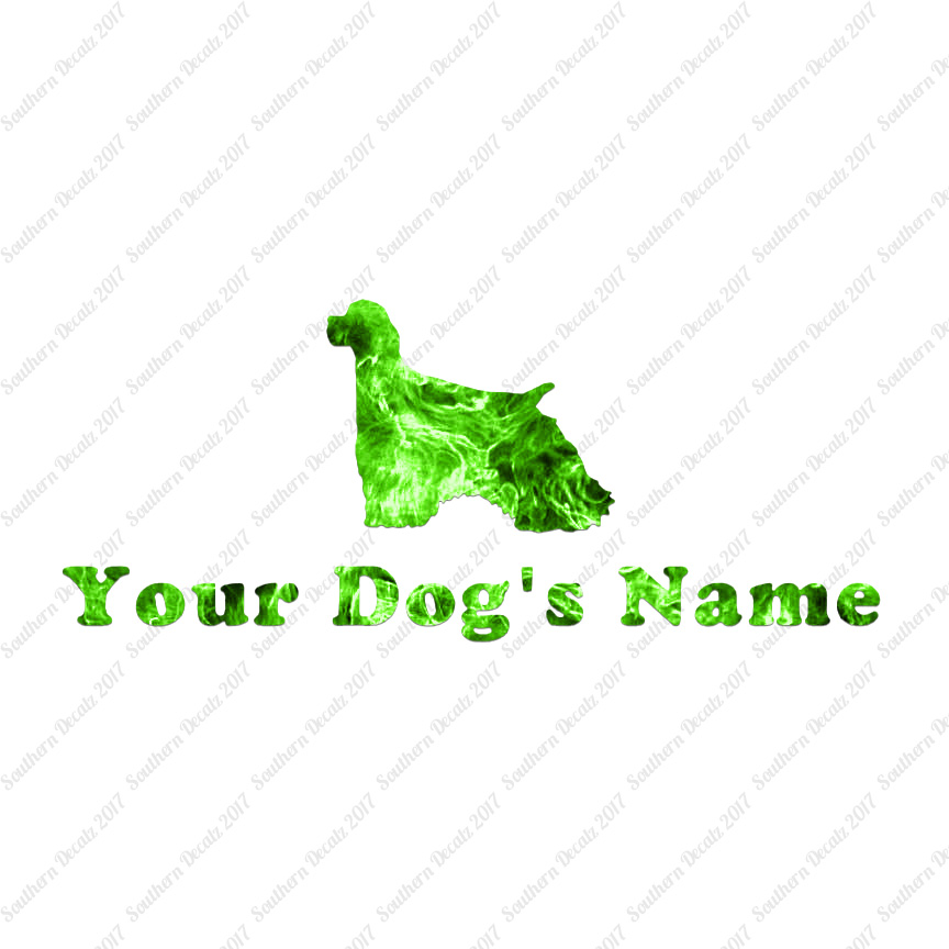 Custom Cocker Spaniel Dog Name Decal Sticker - 25 Printed Fills - 6 Fonts - Picture 5 of 17