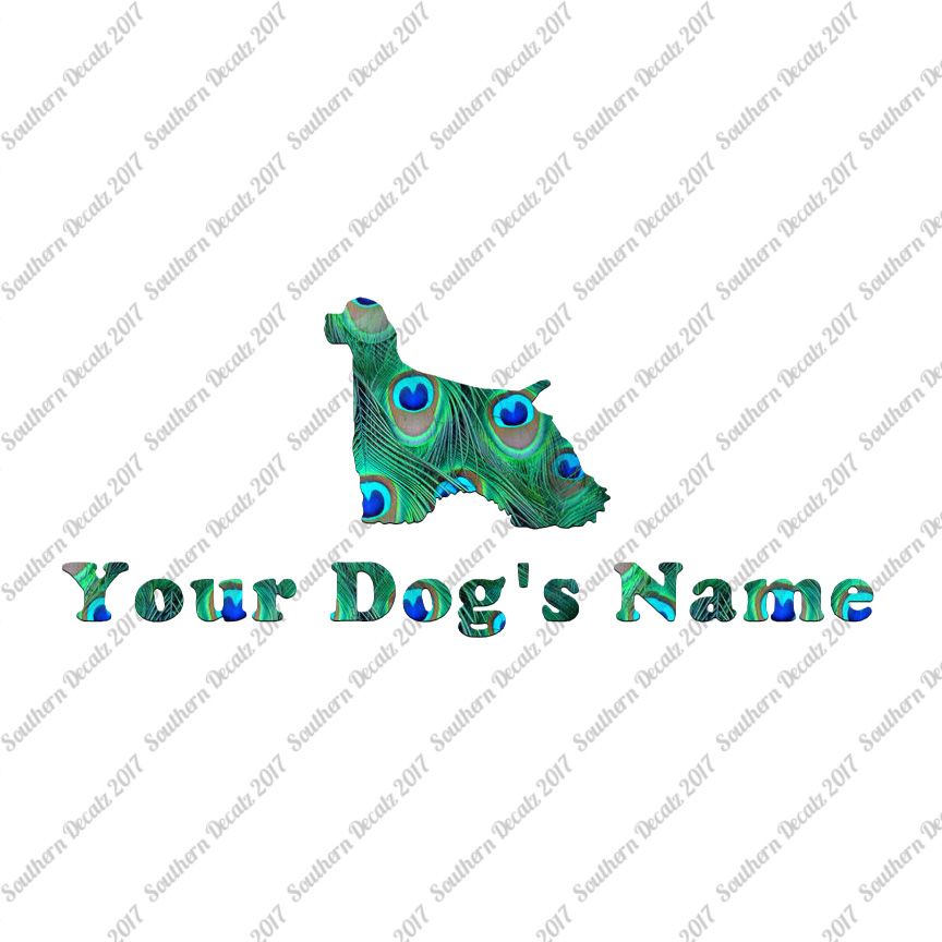 Custom Cocker Spaniel Dog Name Decal Sticker - 25 Printed Fills - 6 Fonts - Picture 7 of 17
