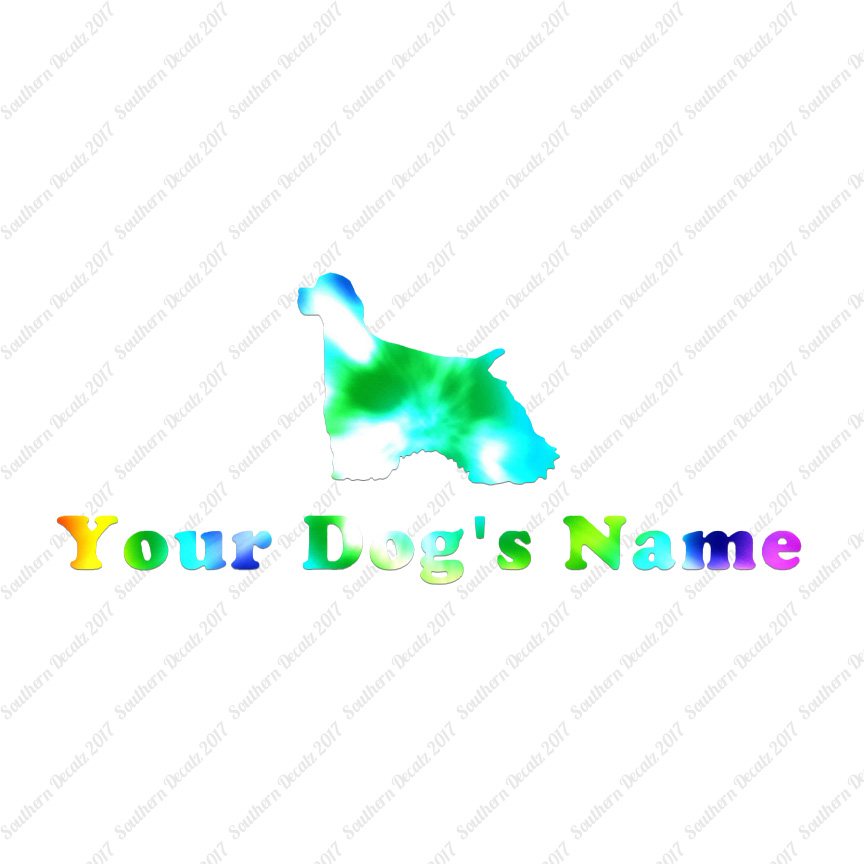 Custom Cocker Spaniel Dog Name Decal Sticker - 25 Printed Fills - 6 Fonts - Picture 10 of 17