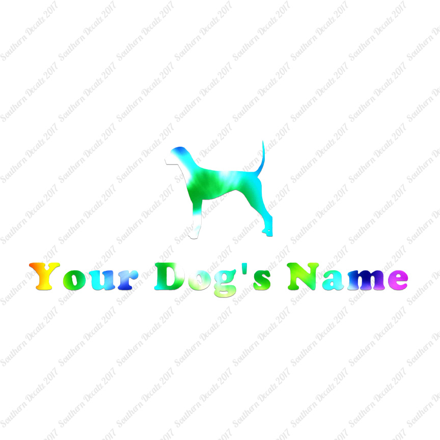 Custom Plott Hound Dog Name Decal Sticker 6 Fonts 25 Printed Fills