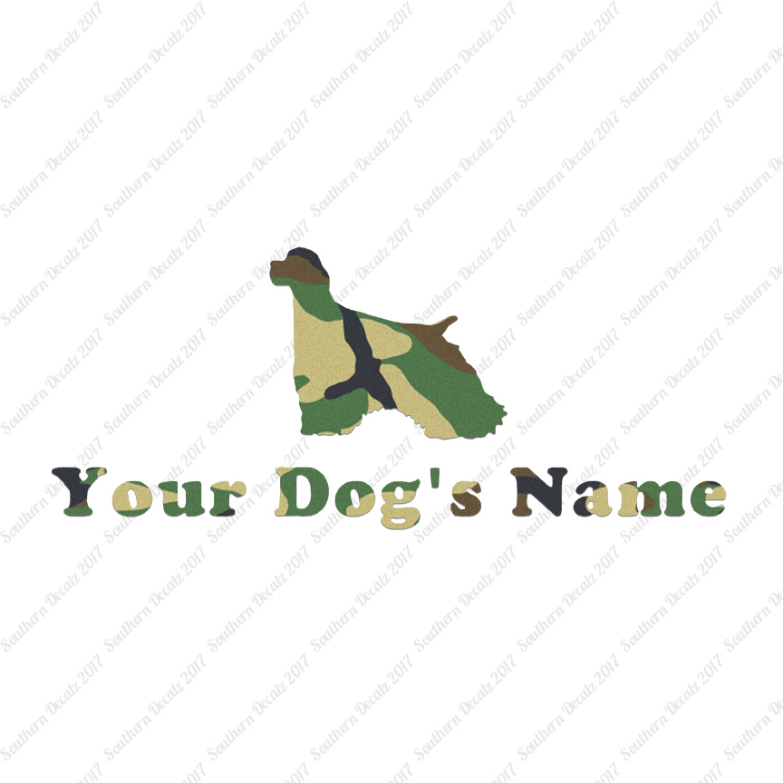 Custom Cocker Spaniel Dog Name Decal Sticker - 25 Printed Fills - 6 Fonts - Picture 13 of 17