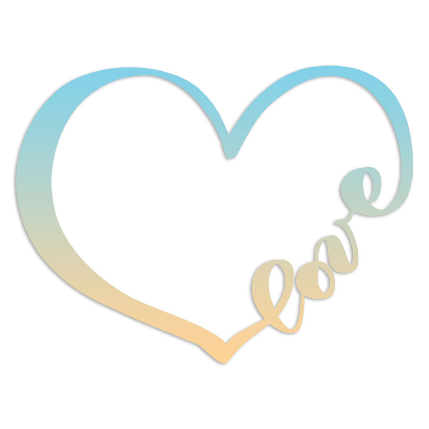 Love Heart Love - Decal Sticker - Multiple Colors & Sizes - ebn6306