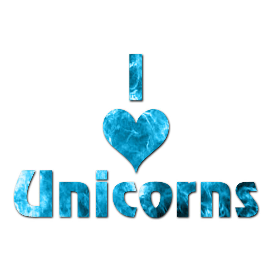 I Love Unicorns – Vinyl Decal Sticker – Multiple Patterns & Sizes – ebn1207