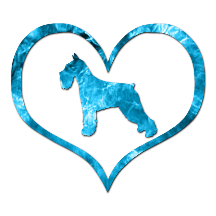 Heart Standard Schnauzer Dog – Vinyl Decal – Multiple Patterns & Sizes – ebn1522