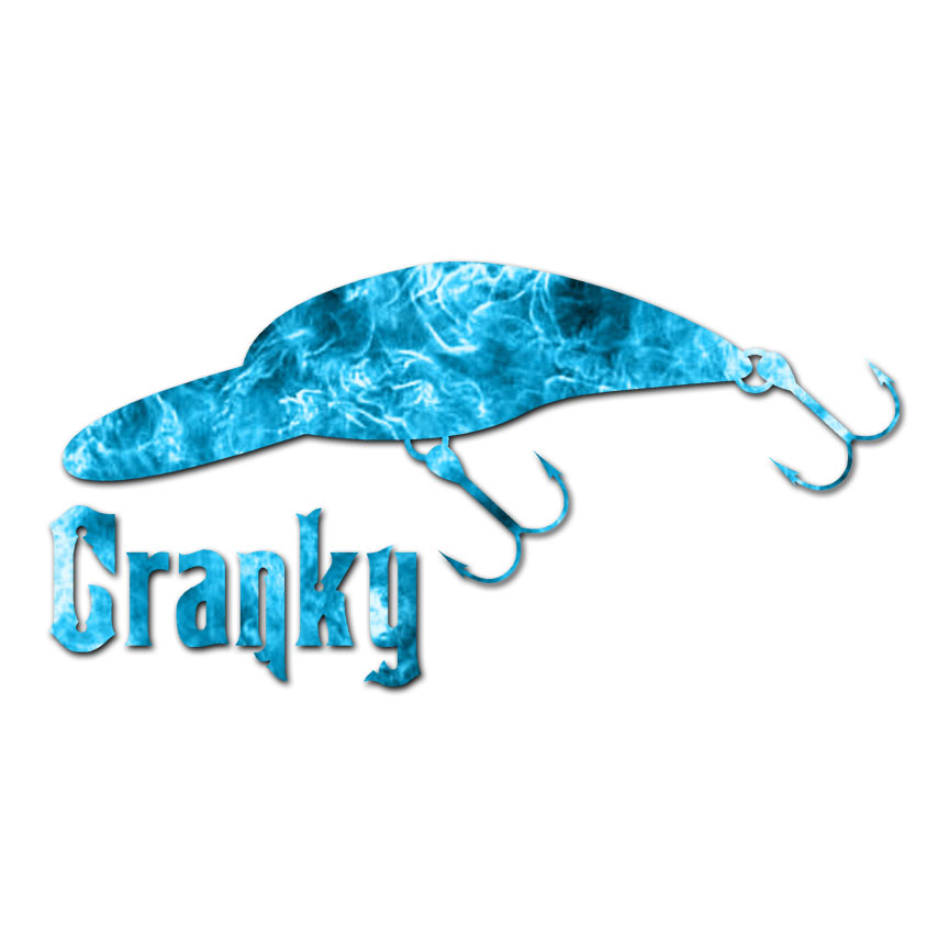 Crank Crankbait Fishing – Decal Sticker – Multiple Patterns & Sizes – ebn179