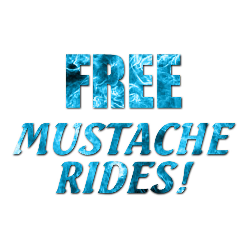 Free Mustache Rides – Vinyl Decal Sticker – Multiple Patterns & Sizes – ebn1807