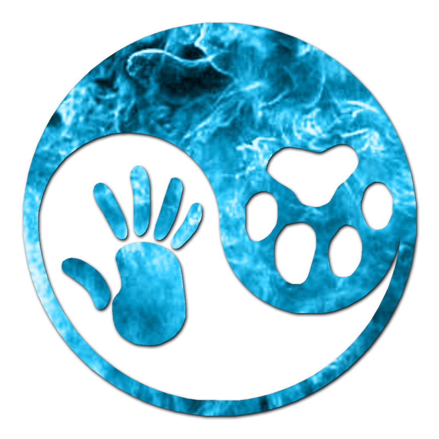 Dog Human Yin Yang – Vinyl Decal Sticker – Multiple Patterns & Sizes – ebn211