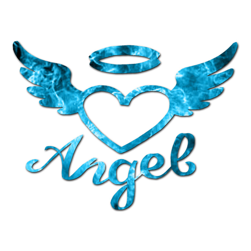 Angel Heart Wings Halo – Decal Sticker – Multiple Patterns & Size – ebn2336