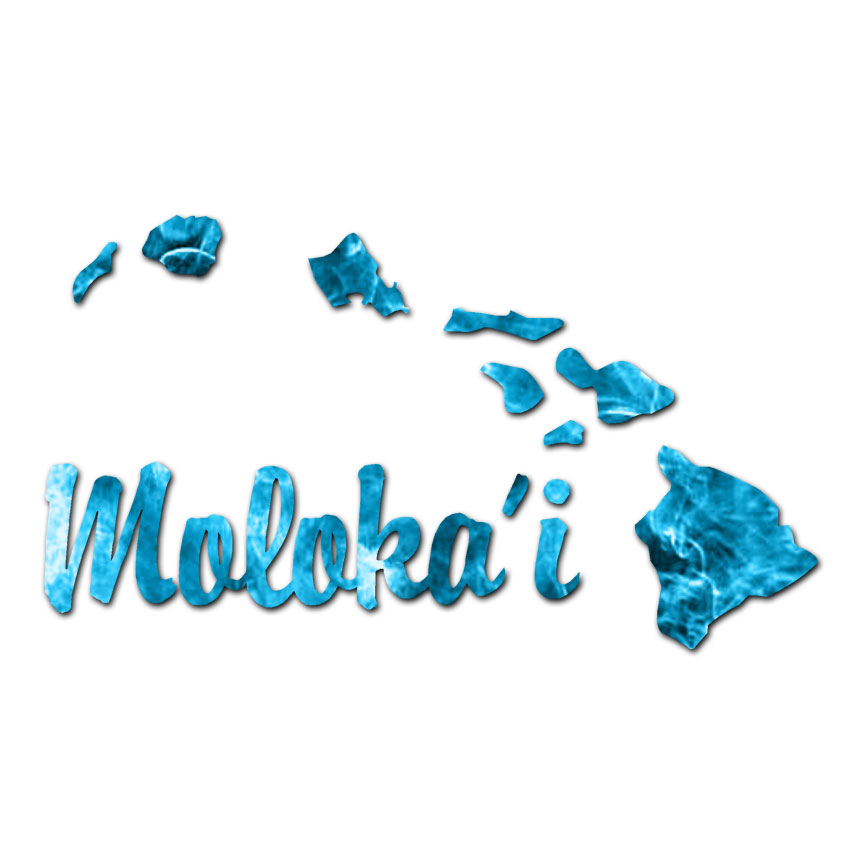 Molokai Hawaiian Island – Decal Sticker – Multiple Patterns & Sizes – ebn2393