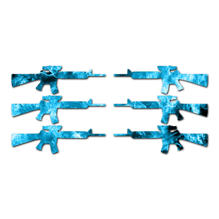 6 AR-15 Assault Rifle Gun – Decal Sticker – Multiple Patterns & Sizes – ebn2979