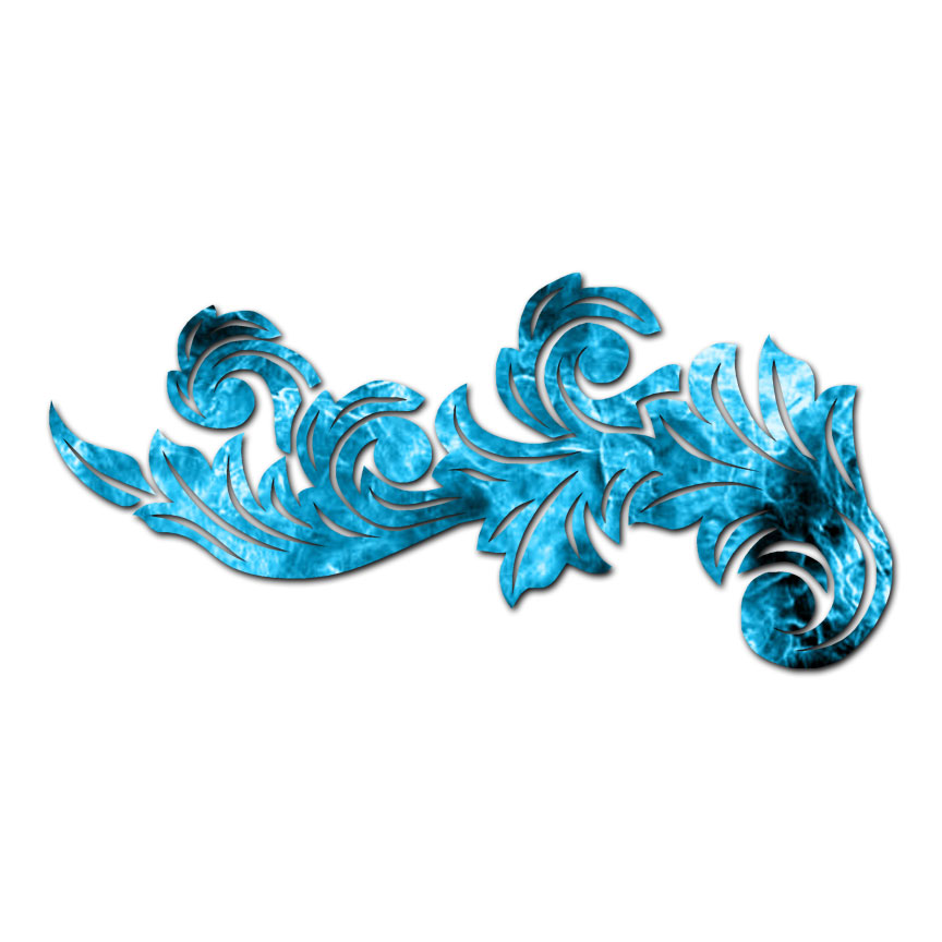 Flourish Leaf Decorative - Decal Sticker - Multiple Patterns & Sizes - ebn3091
