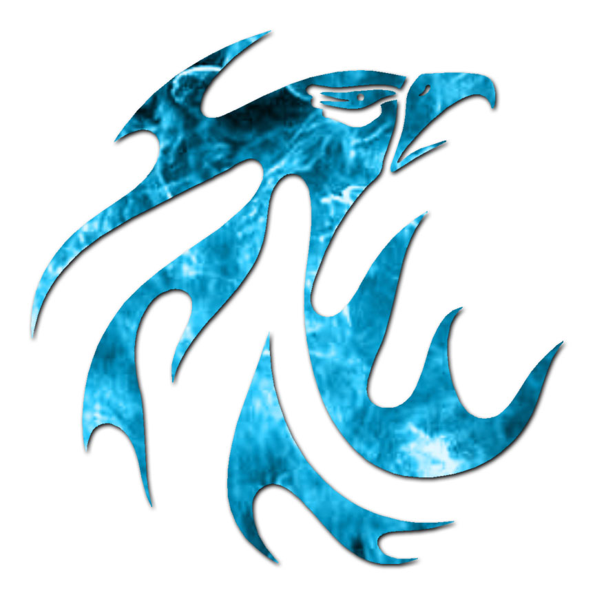 Flame Eagle Head Tribal – Decal Sticker – Multiple Patterns & Sizes – ebn311