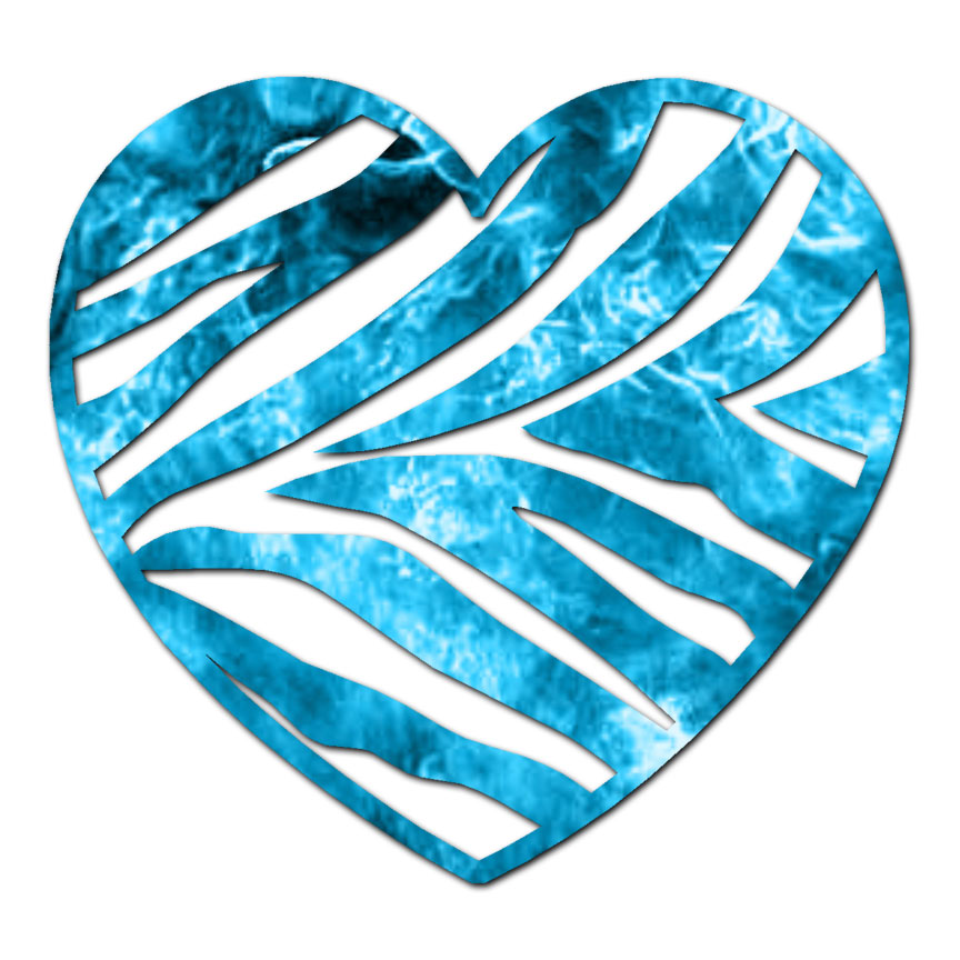 Zebra Print Heart – Vinyl Decal Sticker – Multiple Patterns & Sizes – ebn3172