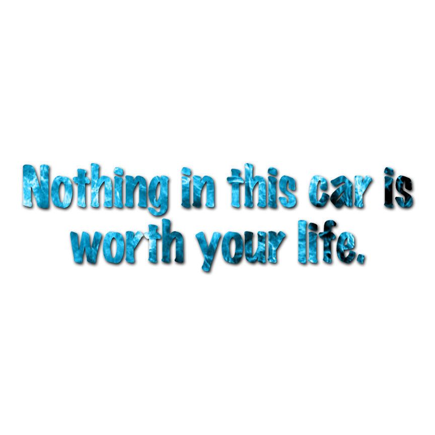 Nothing In Car Worth Life – Decal Sticker – Multiple Patterns & Sizes – ebn3199