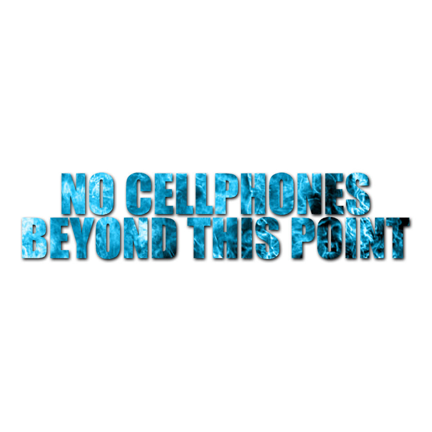 No Cellphones Beyond Point – Decal Sticker – Multiple Patterns & Sizes – ebn3466