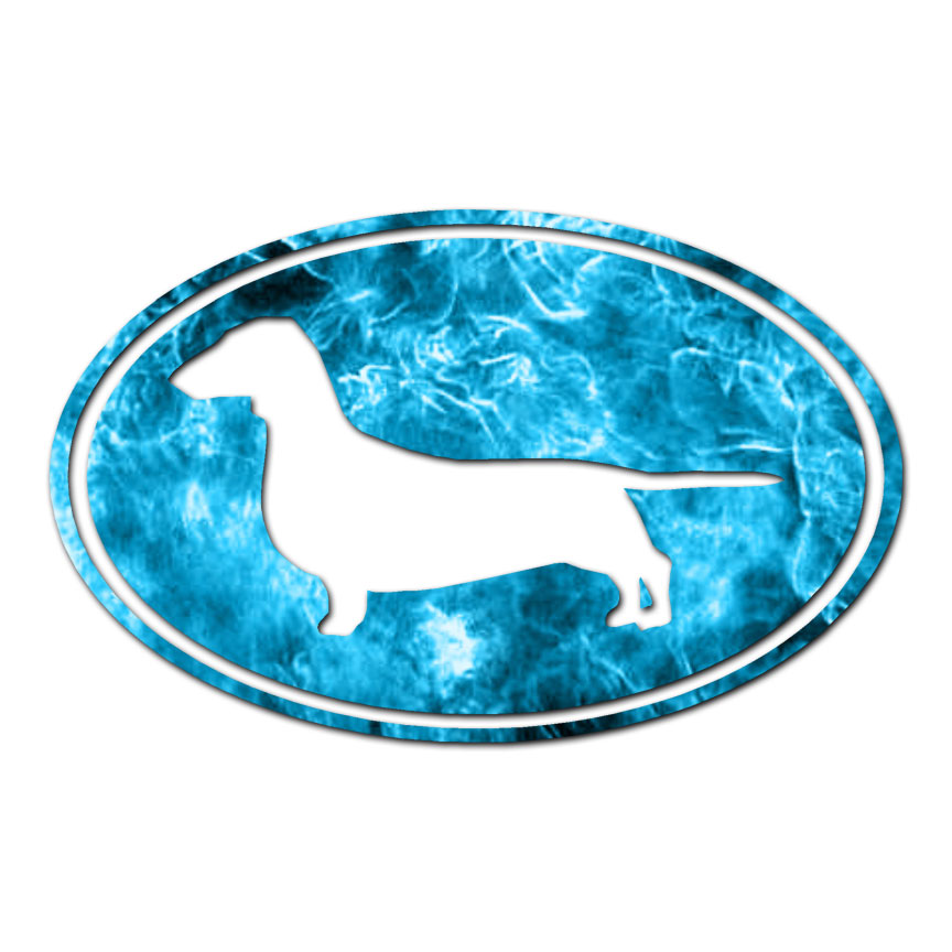 Dachshund Oval Dog – Vinyl Decal Sticker – Multiple Patterns & Sizes – ebn3653