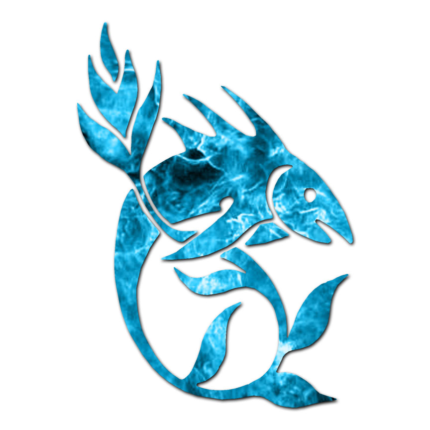 Fish Sea Weed Art – Vinyl Decal Sticker – Multiple Patterns & Sizes – ebn3729