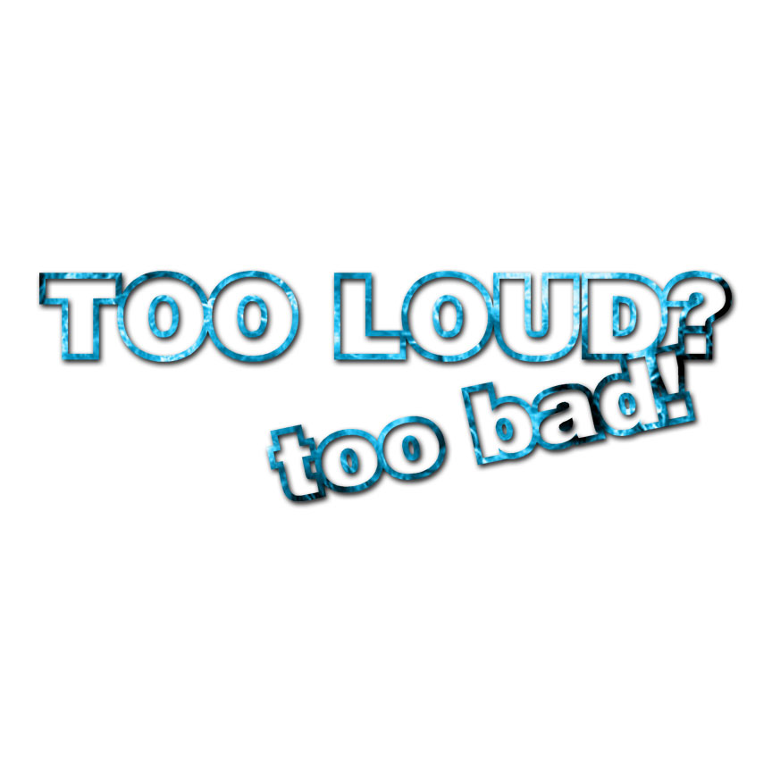 Too Loud Too Bad – Vinyl Decal Sticker – Multiple Patterns & Sizes – ebn3906